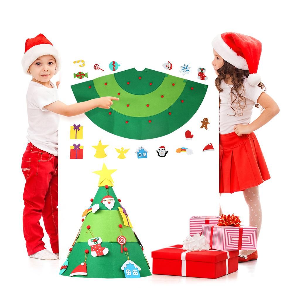 3D Felt Christmas Tree Children DIY Creative Puzzle Tree for Christmas Party Decoration Kids Christmas Gifts