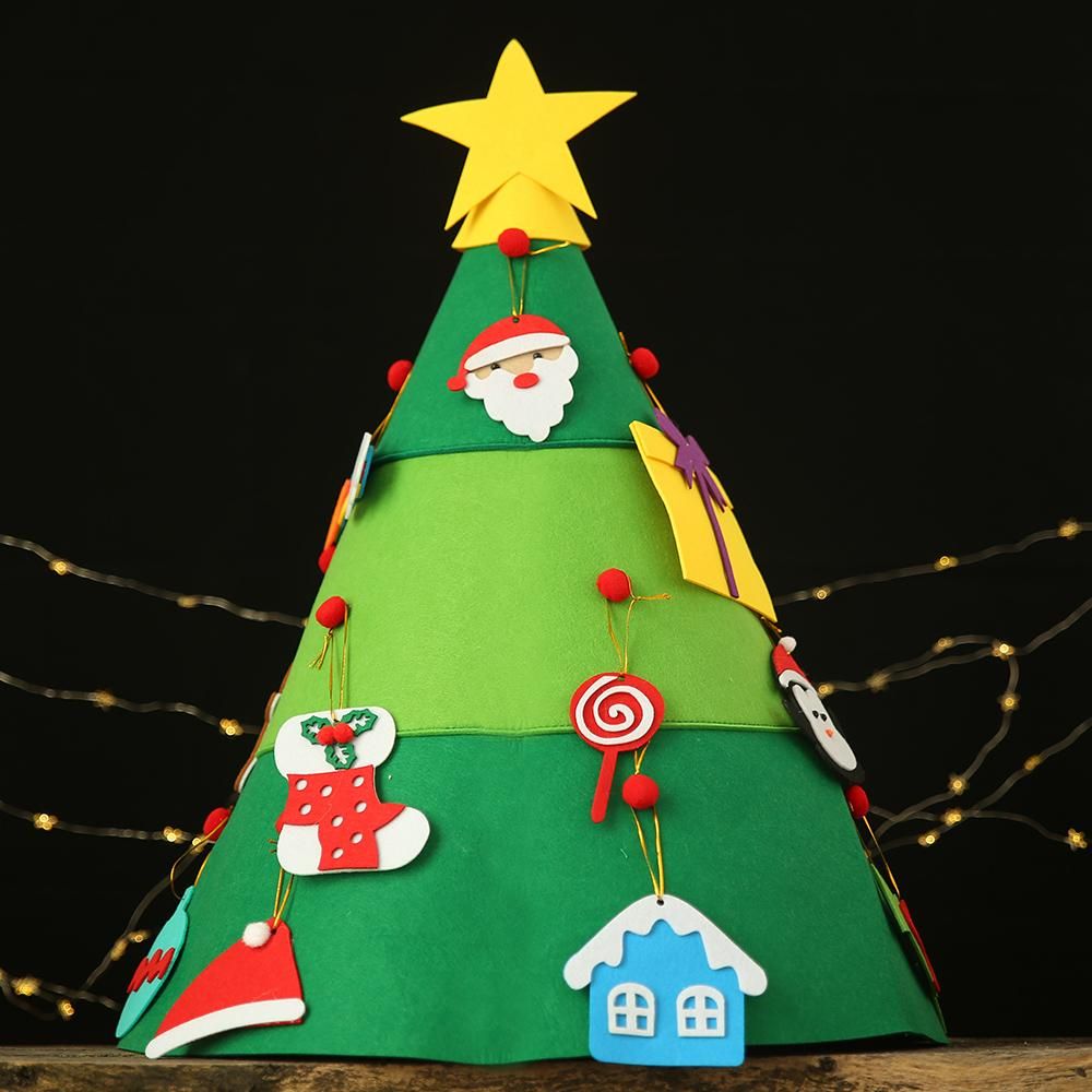 3D Felt Christmas Tree Children DIY Creative Puzzle Tree for Christmas Party Decoration Kids Christmas Gifts