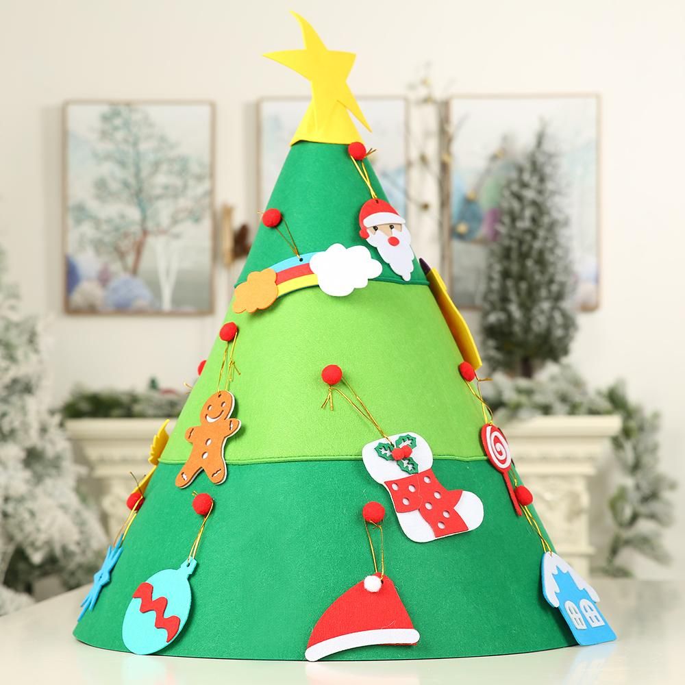 3D Felt Christmas Tree Children DIY Creative Puzzle Tree for Christmas Party Decoration Kids Christmas Gifts