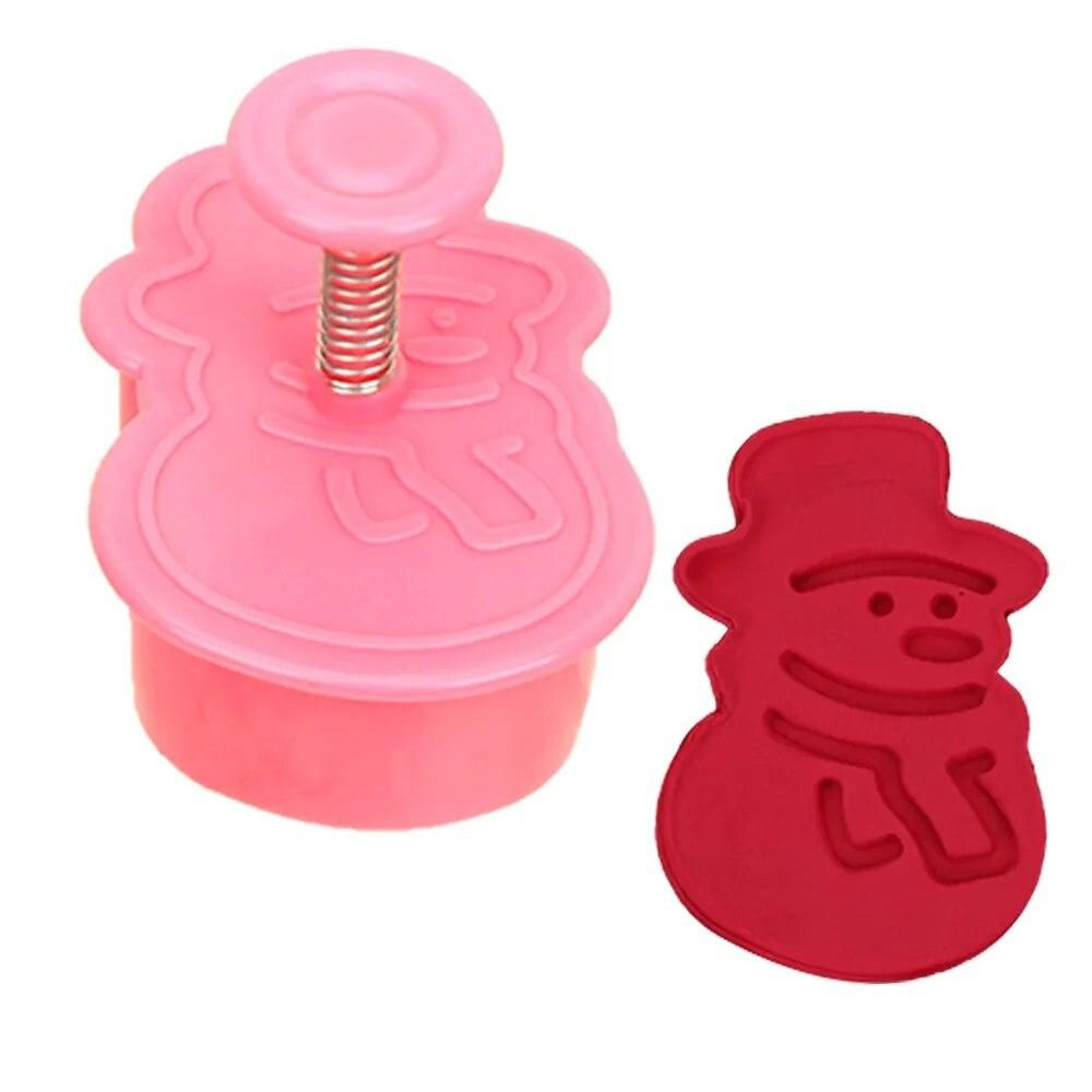 Baking Utensils Chocolate Biscuits Gadgets Cute 3D Cake Mold 4Pcs/set Fondant Biscuit Mold Christmas Tree Snowman