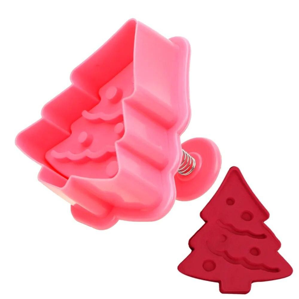 Baking Utensils Chocolate Biscuits Gadgets Cute 3D Cake Mold 4Pcs/set Fondant Biscuit Mold Christmas Tree Snowman