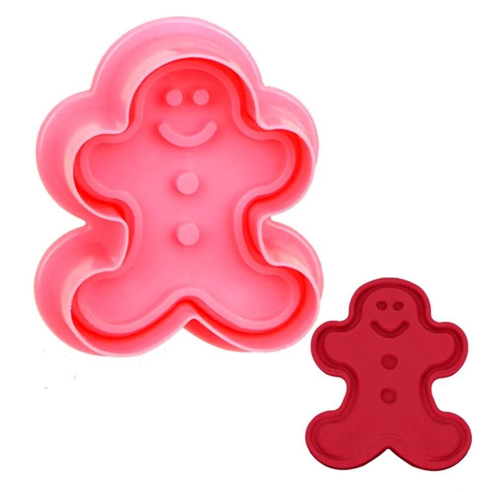 Baking Utensils Chocolate Biscuits Gadgets Cute 3D Cake Mold 4Pcs/set Fondant Biscuit Mold Christmas Tree Snowman