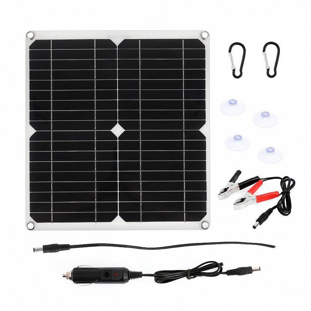 20W 18V Car Battery Solar Charger Outdoor Portable USB Monocrystalline Solar Panel for Mobile Phone Action Camera Car