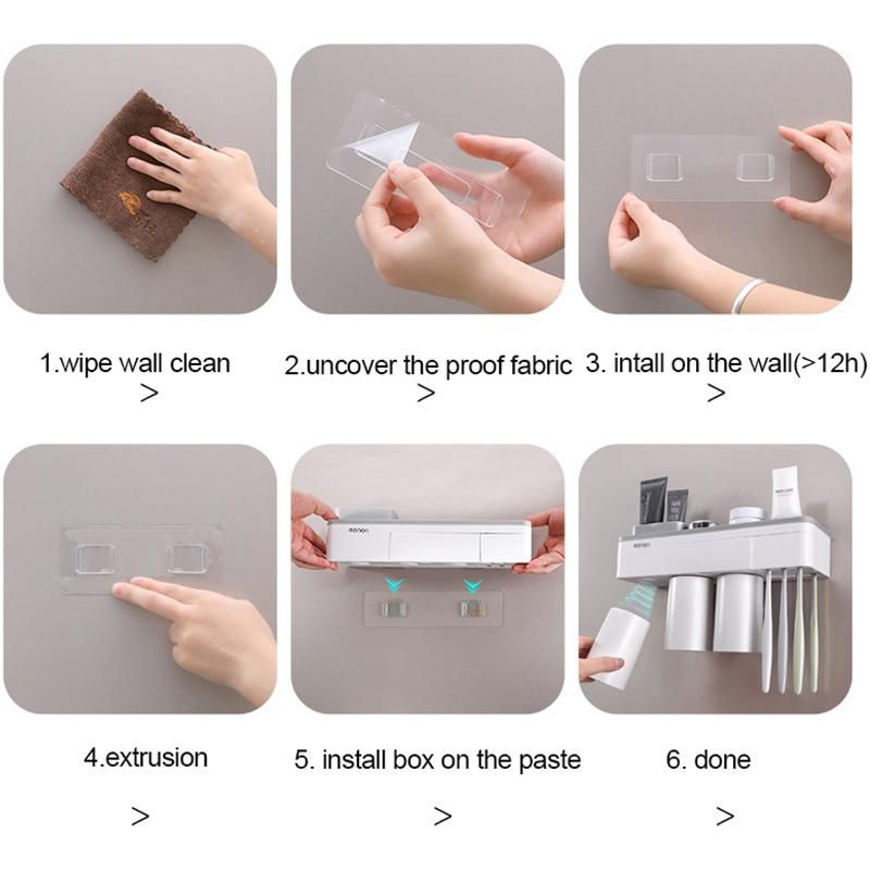 Toothbrush Holder Cup Makeup Phone Storage Wall