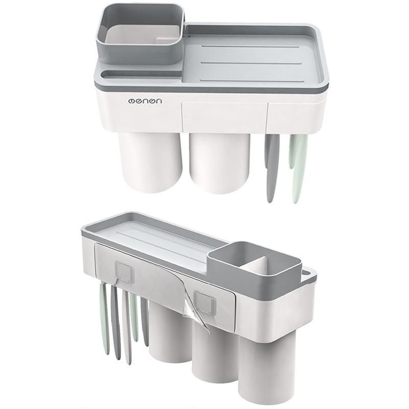 Toothbrush Holder Cup Makeup Phone Storage Wall