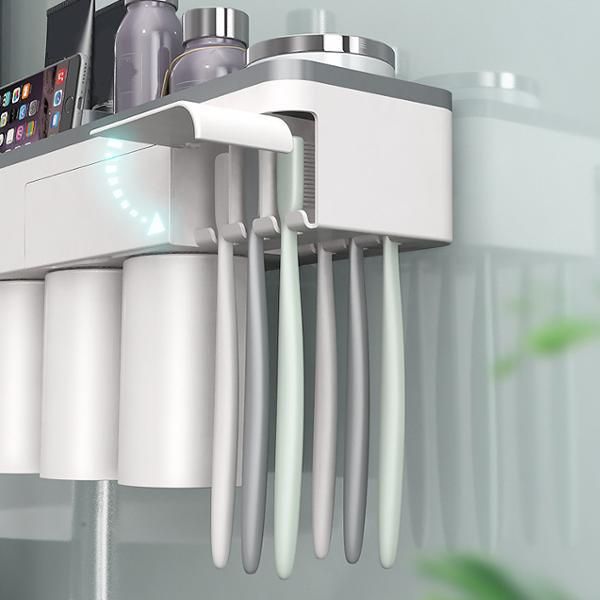 Toothbrush Holder Cup Makeup Phone Storage Wall