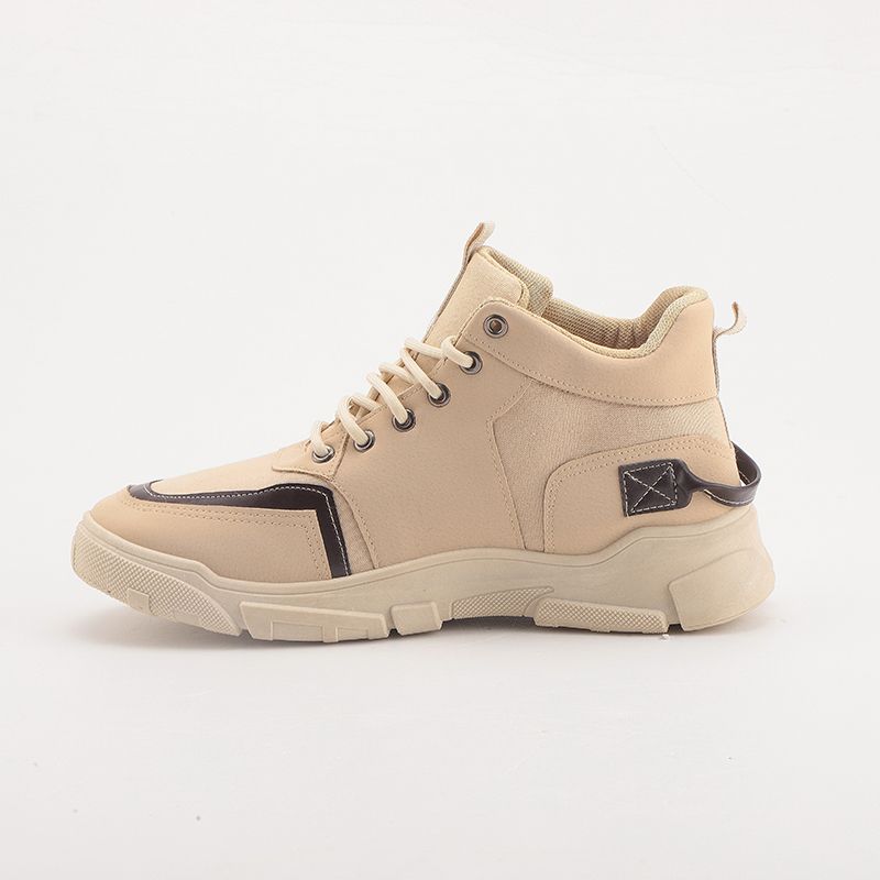Martin Boots Men's Tooling All-match High-top Shoes-beige