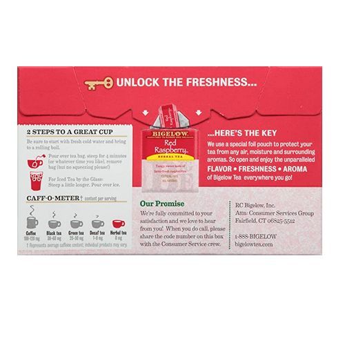 Raspberry Caffeine-Free Herbal Tea, 20 Bags Pack Of 6