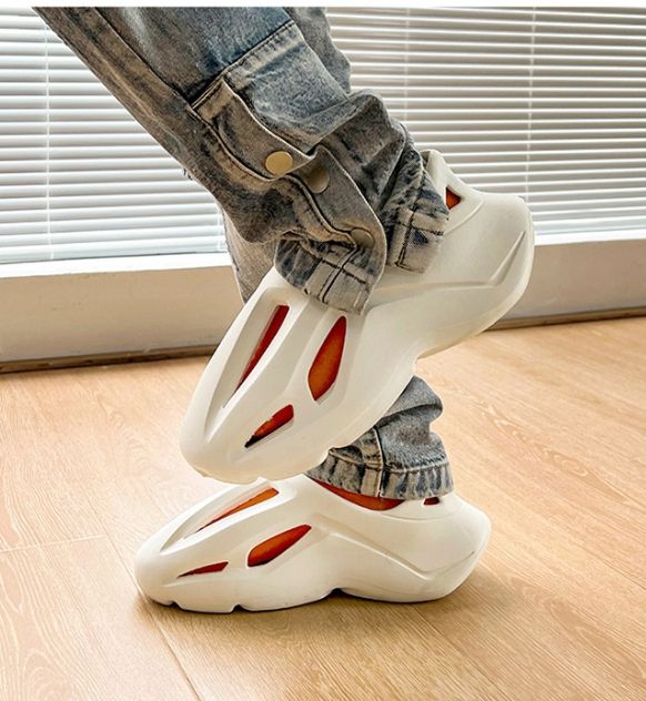 MENS Clog Shoes Beach Wear THICK Rubber Clog Shoes- White