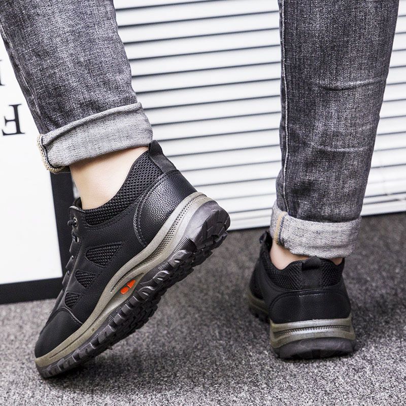 Mens Non-slip Hiking Shoes Sports Sneakers Causal Footwear - Black