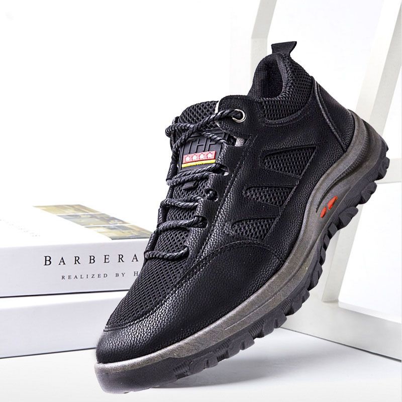 Mens Non-slip Hiking Shoes Sports Sneakers Causal Footwear - Black
