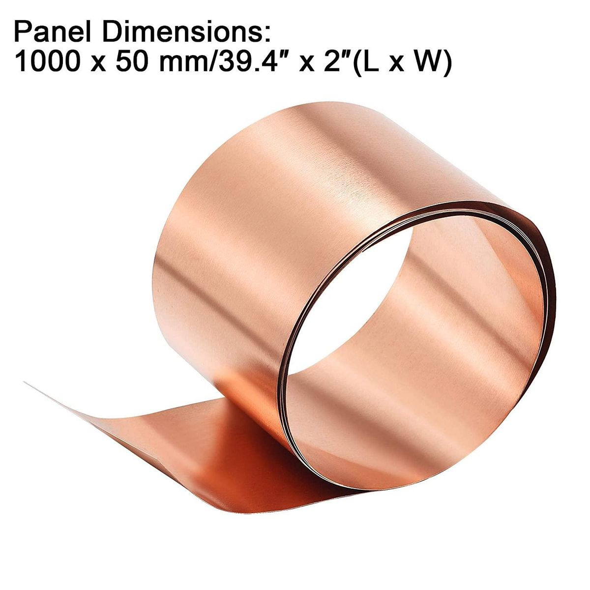 Copper Sheet , Metal Foil Plate 1000mm x 50mm x 0.1mm 2Pcs