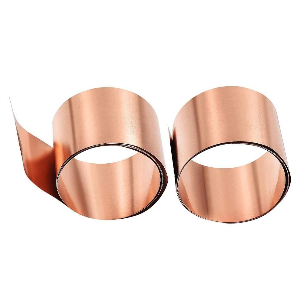 Copper Sheet , Metal Foil Plate 1000mm x 50mm x 0.1mm 2Pcs