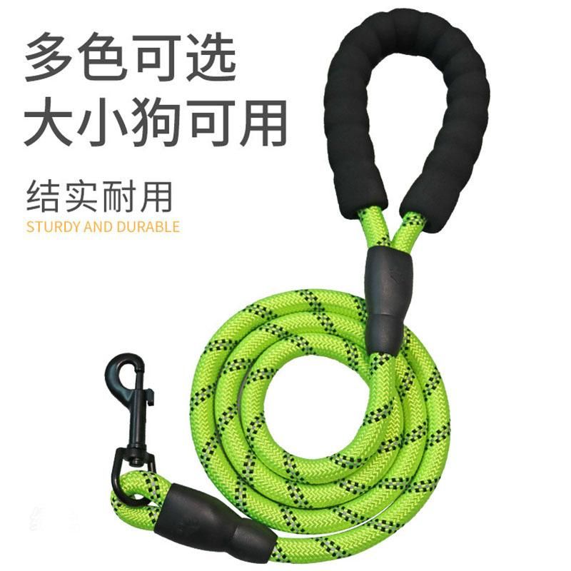 Wholesale spot wholesale pet dog reflective leash dog rope dog chain round rope no hand walking dog leash leash Purple 3 meters 1.2cm thick