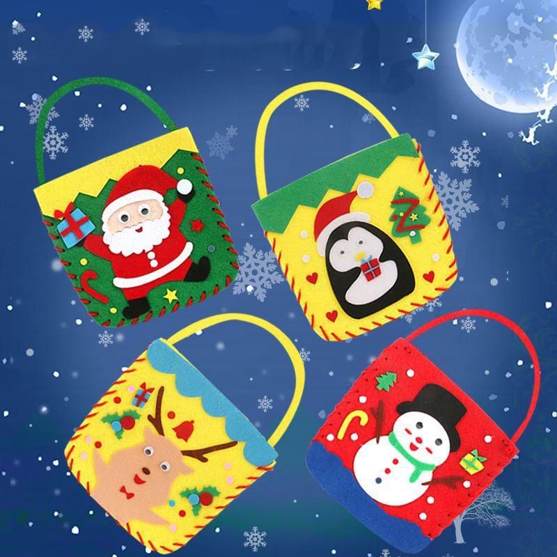 4 Pieces Fashion Children's Christmas Bag Handmade DIY
