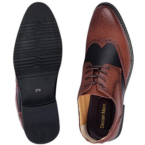 Tryp Wing Brogue Shoes - Brown & Black