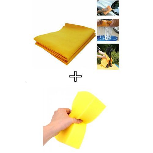 Plain Euro Chem Chamois Leather 44x46cm + Sponge