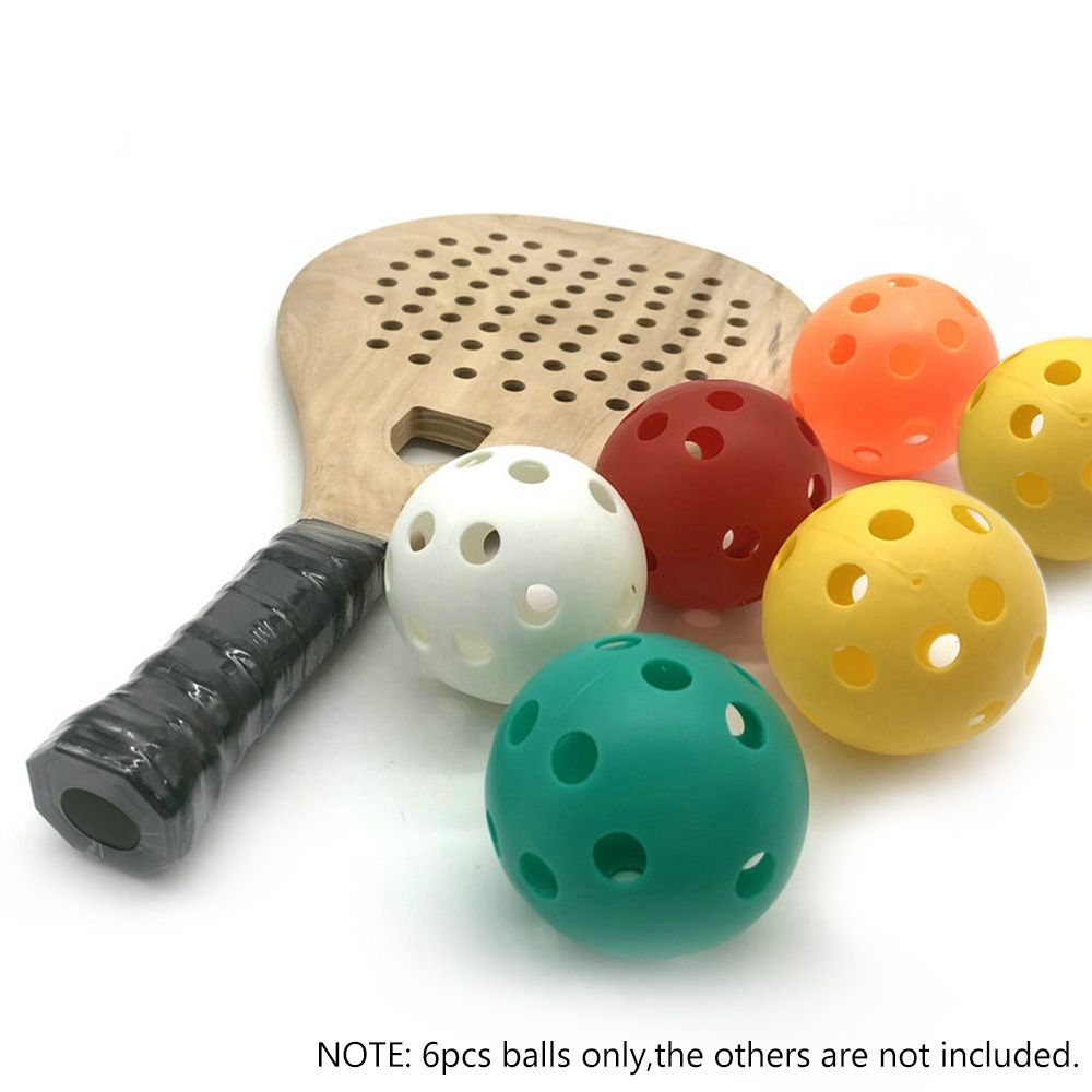 6pcs Pickleballs With Holes Plastic Pickle Balls For Indoor