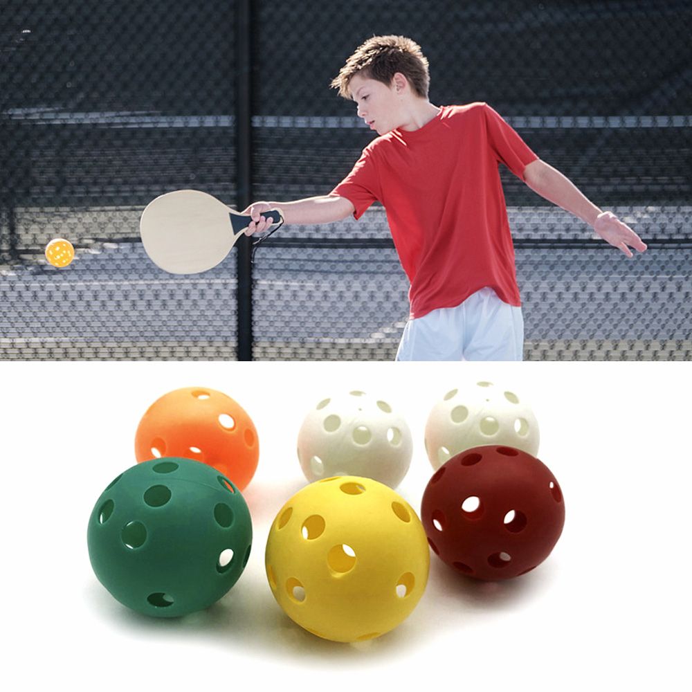 6pcs Pickleballs With Holes Plastic Pickle Balls For Indoor