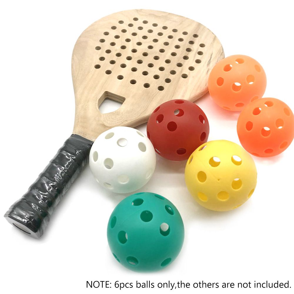 6pcs Pickleballs With Holes Plastic Pickle Balls For Indoor