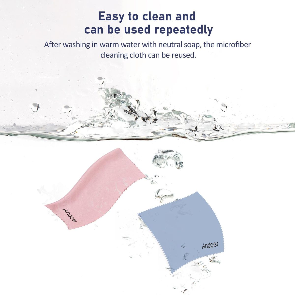 Andoer 10×10cm Microfiber Cleaning Cloth for Glasses 4pcs Screen Cleaner Cloth Premium Cloth for Lens/DSLR Camera/Camcoder/Phone/Tablet/Computer