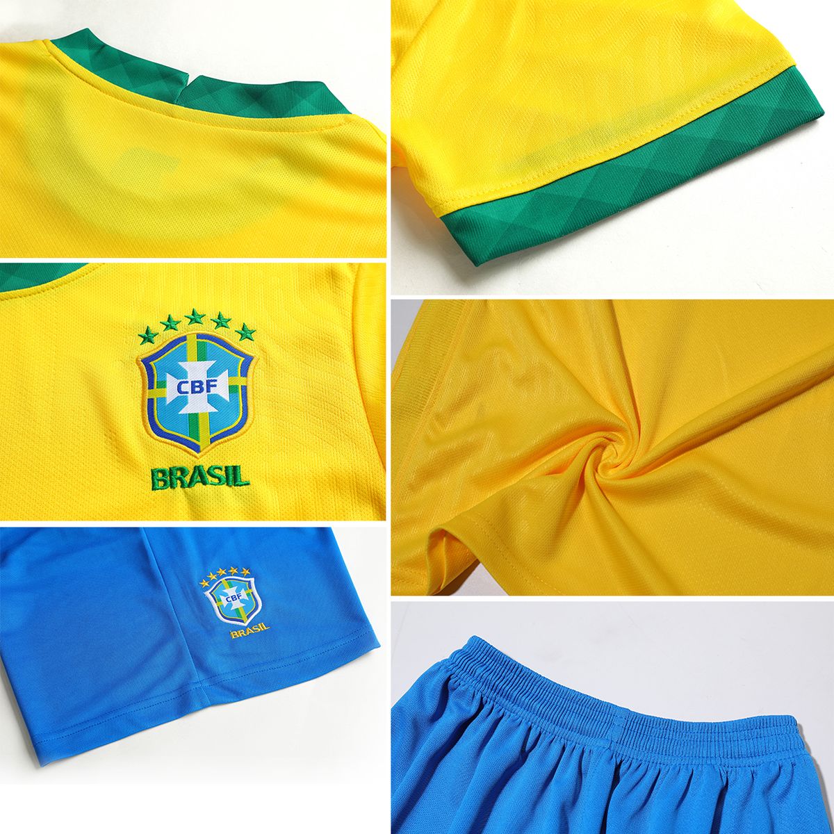 Neymar Jersey, Brazil Men's Football T-shirt Set,Yellow