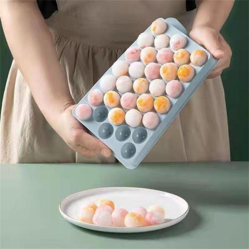 Household Ice Hockey Ice Cube Mold Food Grade Press Mold With Cover Silicone Homemade Ice Cube Ice Box Kitchen Tools