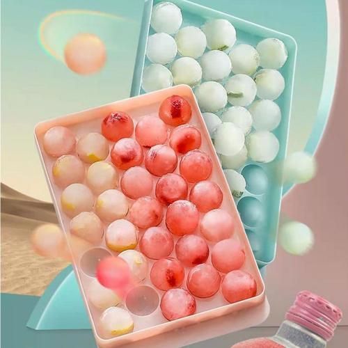 Household Ice Hockey Ice Cube Mold Food Grade Press Mold With Cover Silicone Homemade Ice Cube Ice Box Kitchen Tools