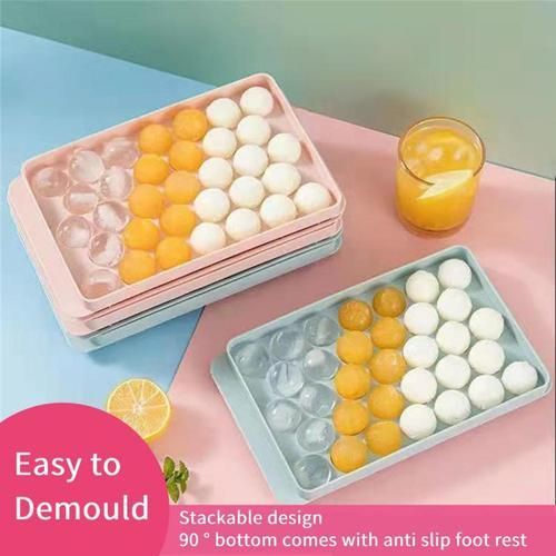 Household Ice Hockey Ice Cube Mold Food Grade Press Mold With Cover Silicone Homemade Ice Cube Ice Box Kitchen Tools