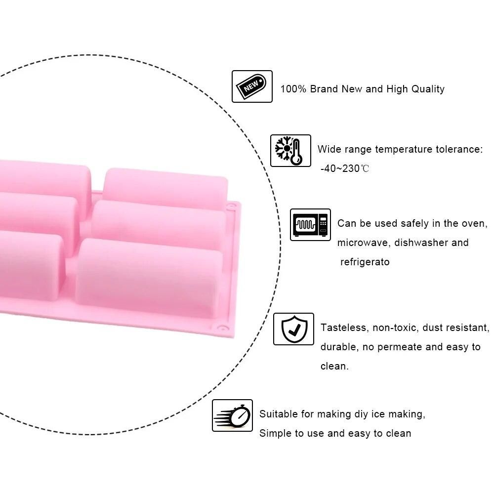 9 Hole Semi-Cylindrical Strip Shape Cake Tray Candy Chocolate Gumpaste Moulds DIY Fondant Mousse Cake Silicone Mold