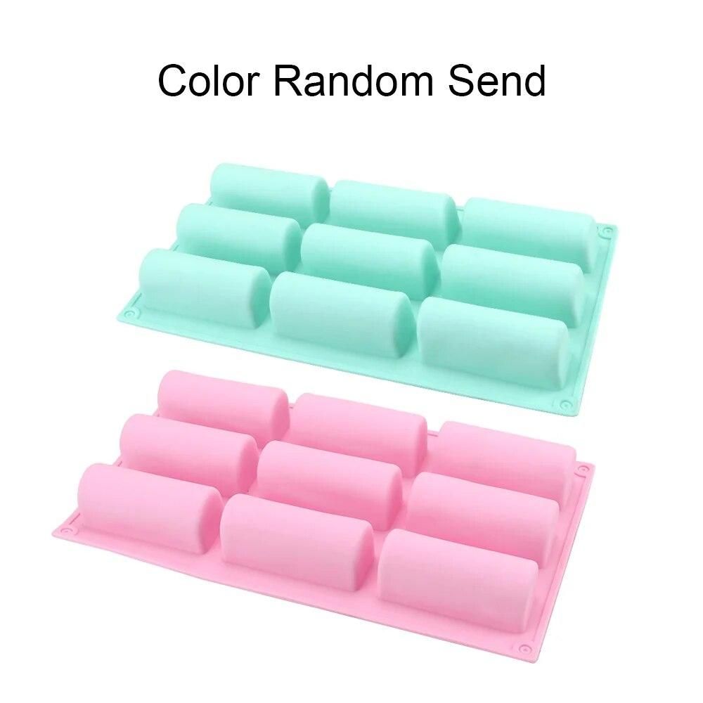 9 Hole Semi-Cylindrical Strip Shape Cake Tray Candy Chocolate Gumpaste Moulds DIY Fondant Mousse Cake Silicone Mold