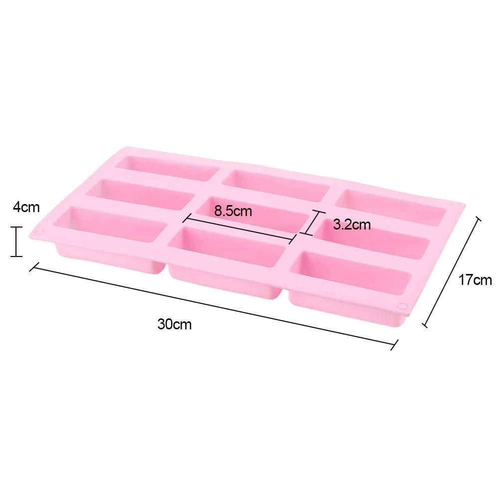 9 Hole Semi-Cylindrical Strip Shape Cake Tray Candy Chocolate Gumpaste Moulds DIY Fondant Mousse Cake Silicone Mold