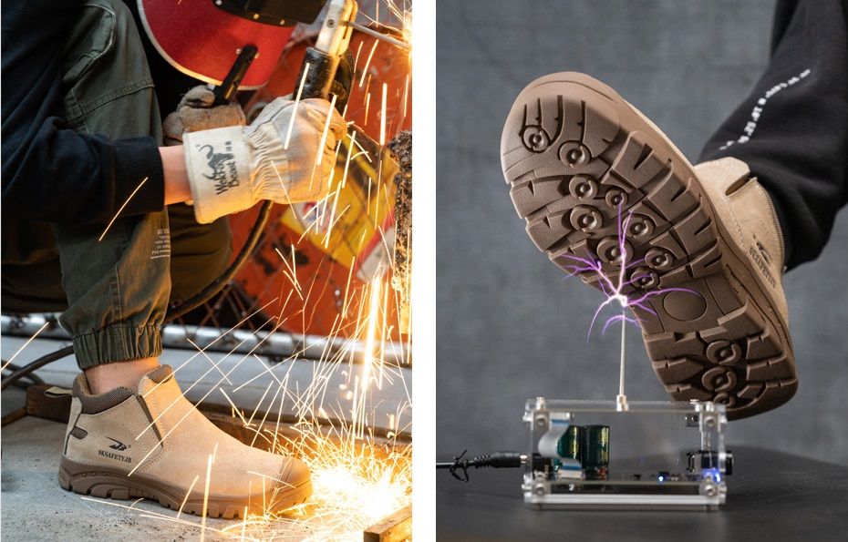 Work Safety Shoes Men Lightweight Safety Boots Indestructible Work Sneakers