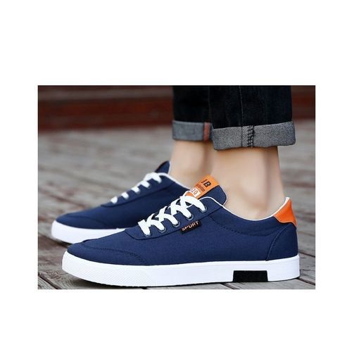 Men's Lace Up Sneakers / Canvas - Blue