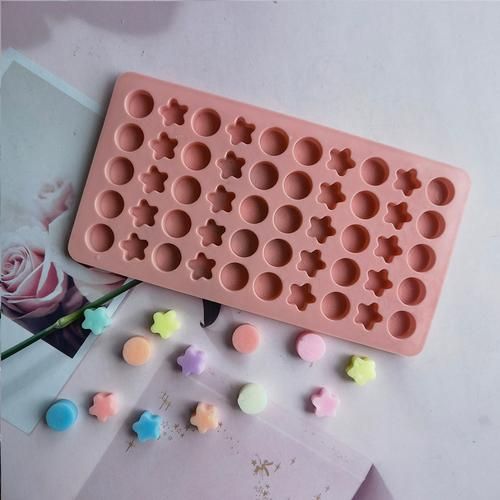 Round Five Pointed Star Shape Silicone Candy Mold, Cartoon Gum Mold Interesting Chocolate Biscuit Ice Cube Mould Baking