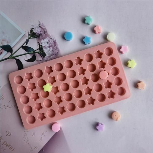 Round Five Pointed Star Shape Silicone Candy Mold, Cartoon Gum Mold Interesting Chocolate Biscuit Ice Cube Mould Baking