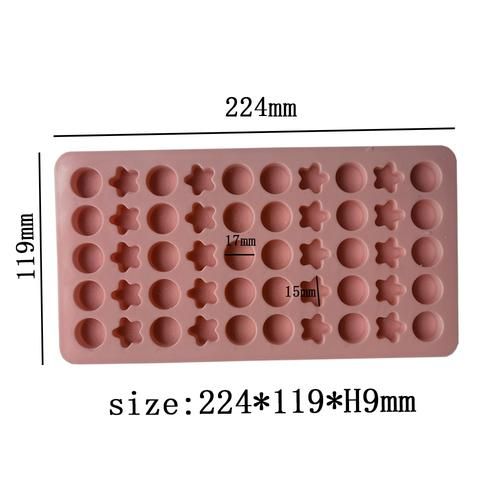 Round Five Pointed Star Shape Silicone Candy Mold, Cartoon Gum Mold Interesting Chocolate Biscuit Ice Cube Mould Baking