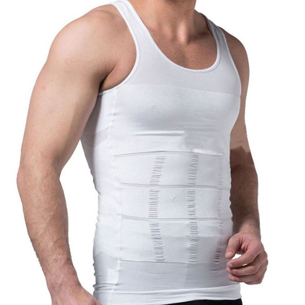 Men Body Slimming Shaper Vest Slim Chest Belly Waist  Compression Shirts Mens GYM Muscle Training Top Vest-