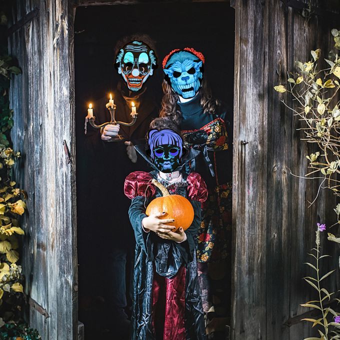 Halloween Scary Mask LED Sound Activated Light Up Masks