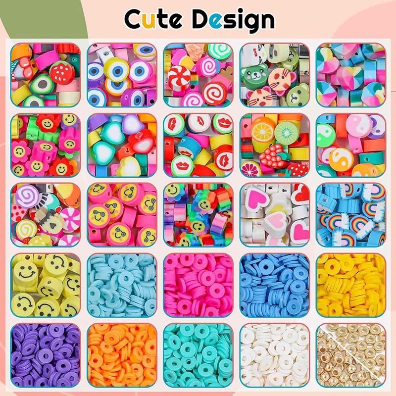 Cross-border New Arrival 2320pcs Fruit Polymer Clay Beads Fruit Soft Pottery Beads DIY Jewelry AccessoriesAmazon