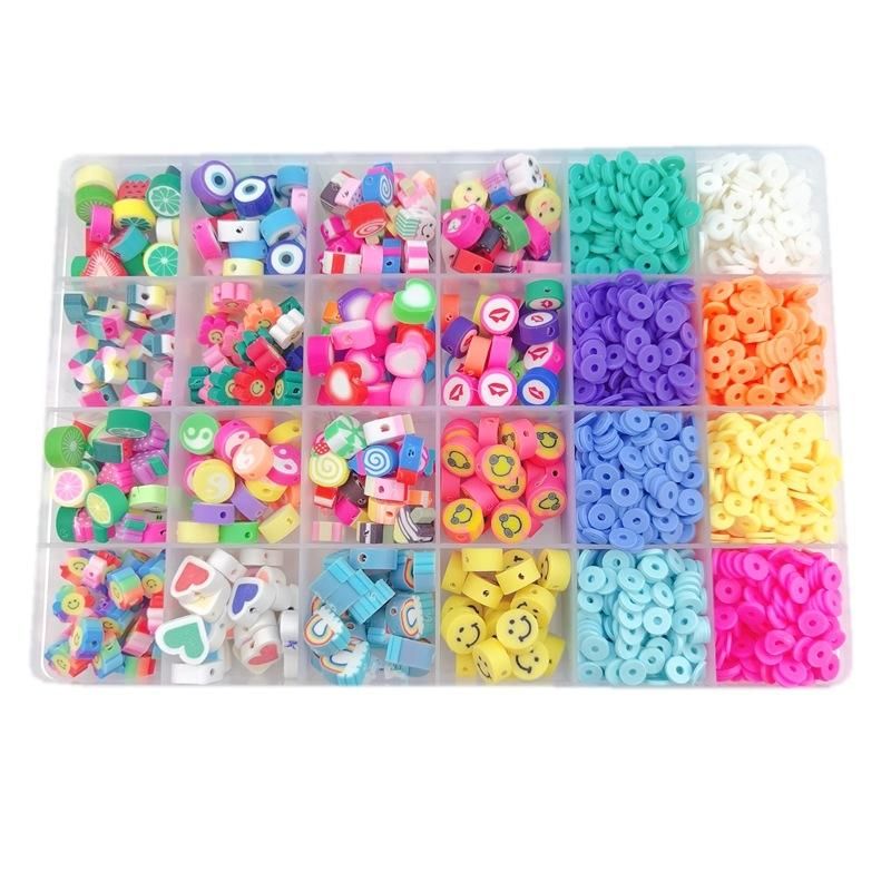 Cross-border New Arrival 2320pcs Fruit Polymer Clay Beads Fruit Soft Pottery Beads DIY Jewelry AccessoriesAmazon