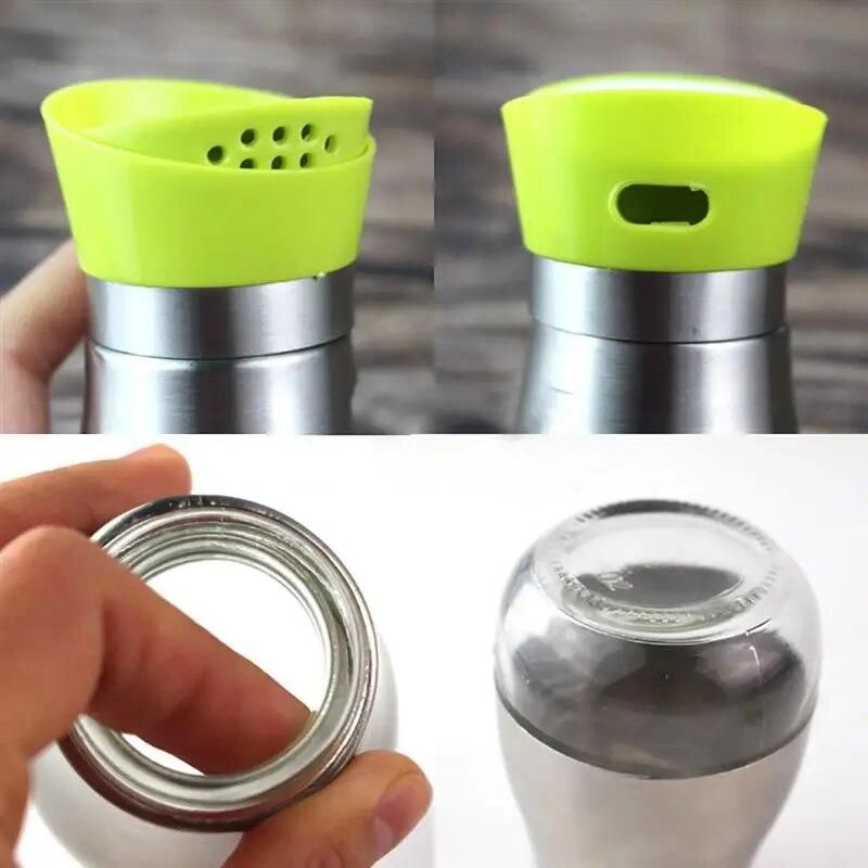 3pcs Seasoning Shaker Spice Bottles Stainless Steel Seasoning Cooking Tool Accessarie Kitchen Seasoning Bottle Pepper Grinder