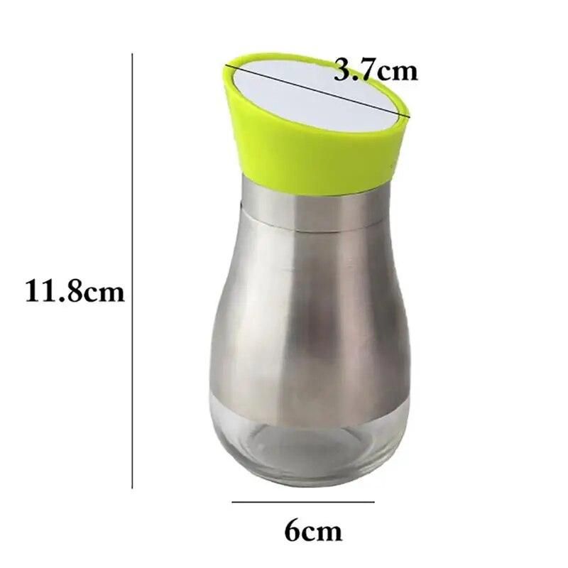 3pcs Seasoning Shaker Spice Bottles Stainless Steel Seasoning Cooking Tool Accessarie Kitchen Seasoning Bottle Pepper Grinder