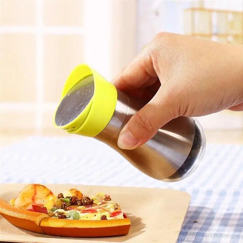 3pcs Seasoning Shaker Spice Bottles Stainless Steel Seasoning Cooking Tool Accessarie Kitchen Seasoning Bottle Pepper Grinder