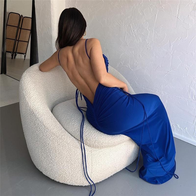 INS Style 2023 Spring New Women's Fashion Strap Sexy Open Back Slim Fit Wrap Hip Style Dress