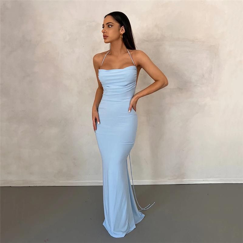 INS Style 2023 Spring New Women's Fashion Strap Sexy Open Back Slim Fit Wrap Hip Style Dress