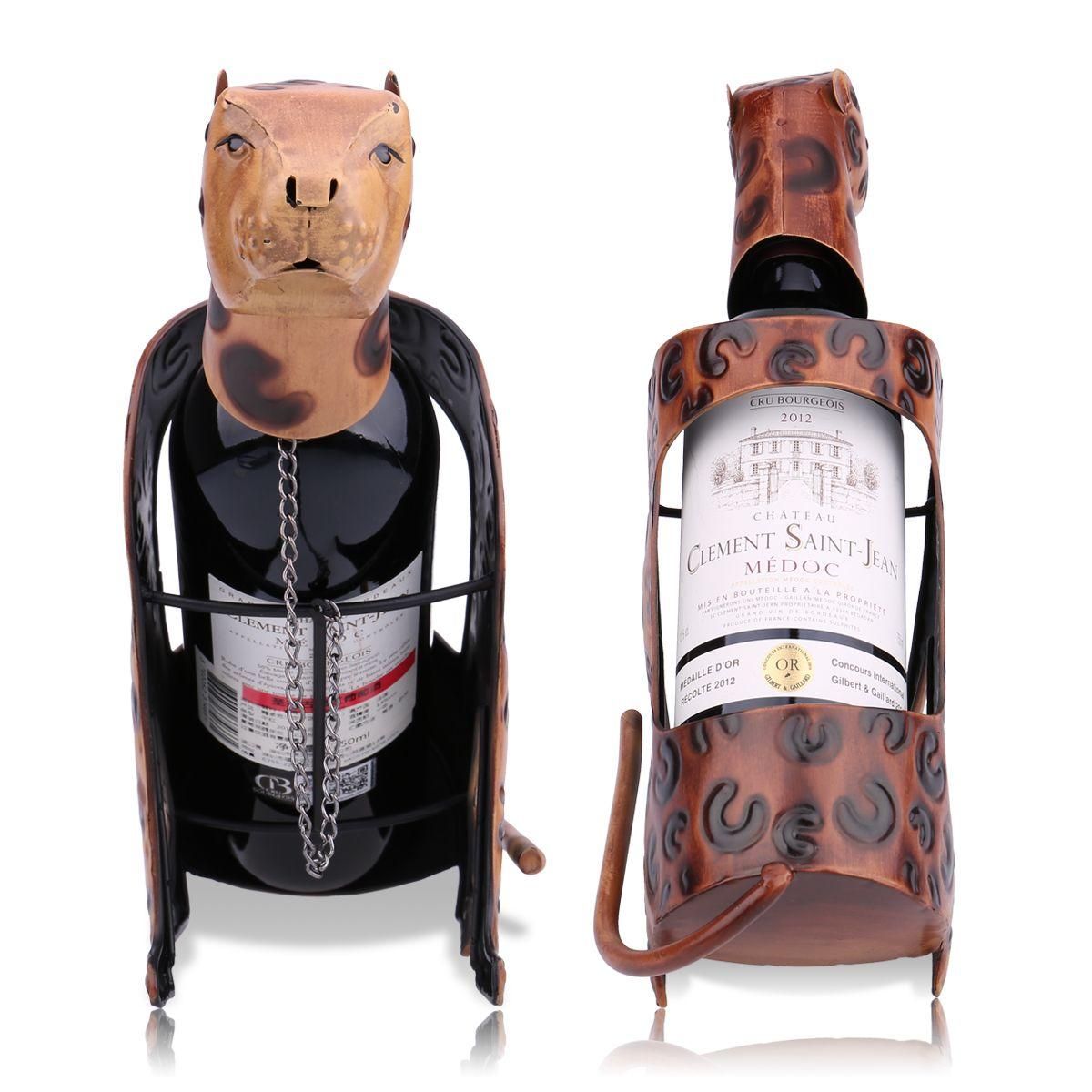 TOOARTS Leopard Wine Shelf Leopard Wine shelf Metal Sculpture Practical sculpture Home decoration Interior decoration Crafts