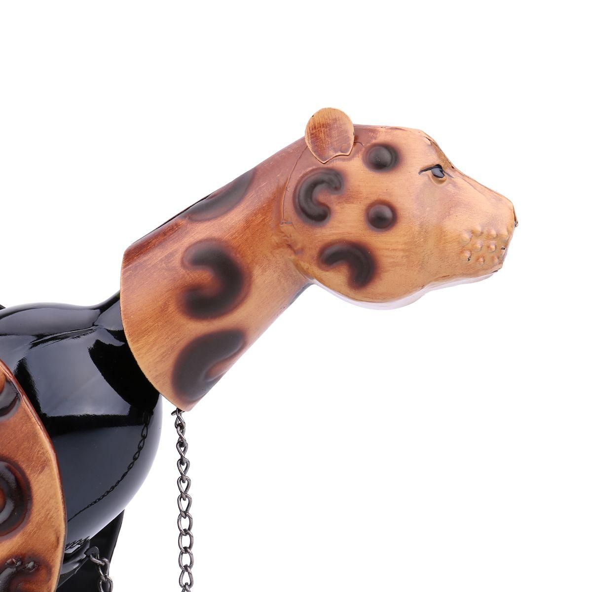 TOOARTS Leopard Wine Shelf Leopard Wine shelf Metal Sculpture Practical sculpture Home decoration Interior decoration Crafts