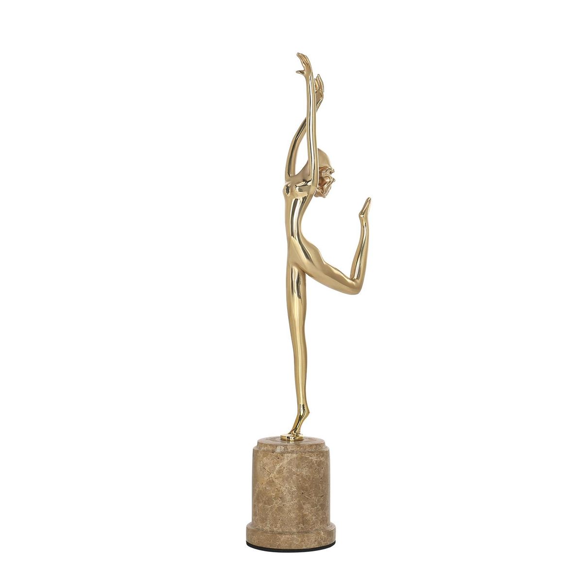 Tooarts Dance Brass Sculpture Exquisite Handcraft Home and Office Ornaments Modern Art Figurine Gift