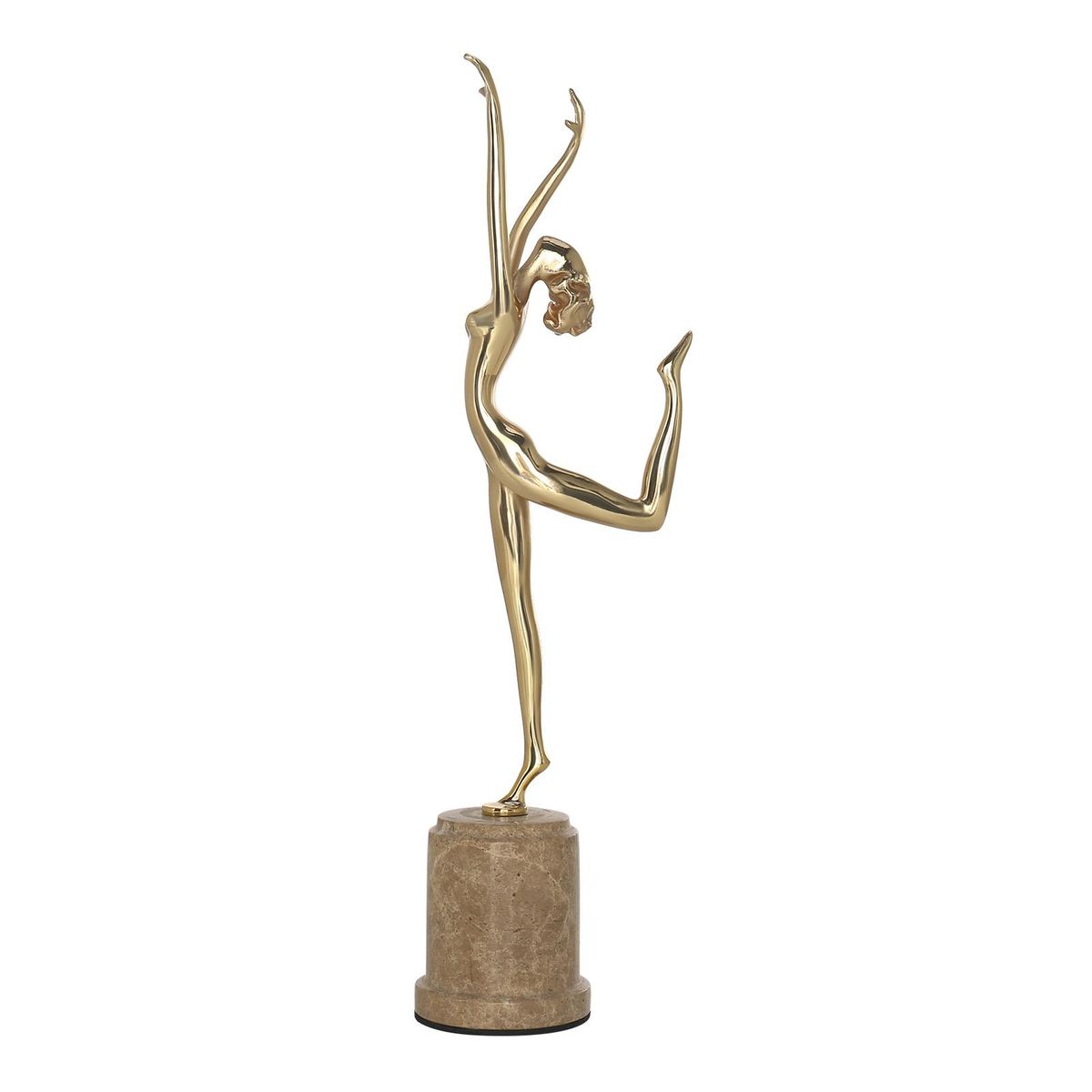 Tooarts Dance Brass Sculpture Exquisite Handcraft Home and Office Ornaments Modern Art Figurine Gift